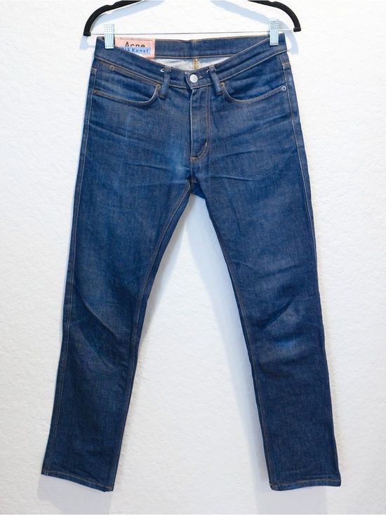 Acne Studios Other - Acne Studios Blå Konst Max Indigo Jeans Size 30x29 Slim Fit Low Rise Zip Italy